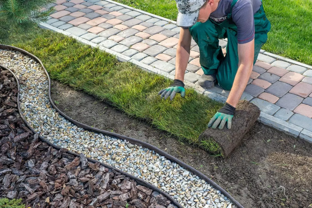 Playing Grass patched turfing in West Yorkshire by Handy Jack